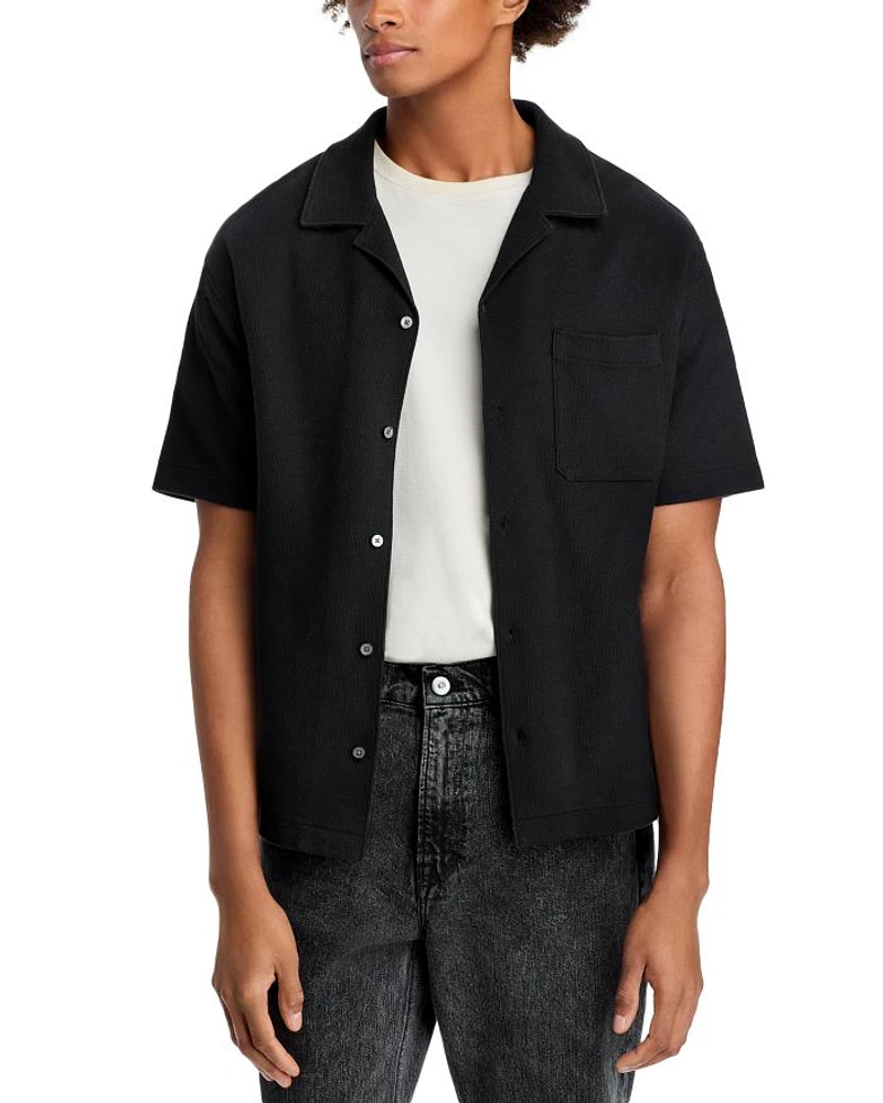 Men's Jacquard Short Sleeve Camp Shirt