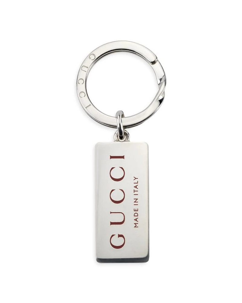 Sterling Silver Trademark Red Enamel Logo Key Chain
