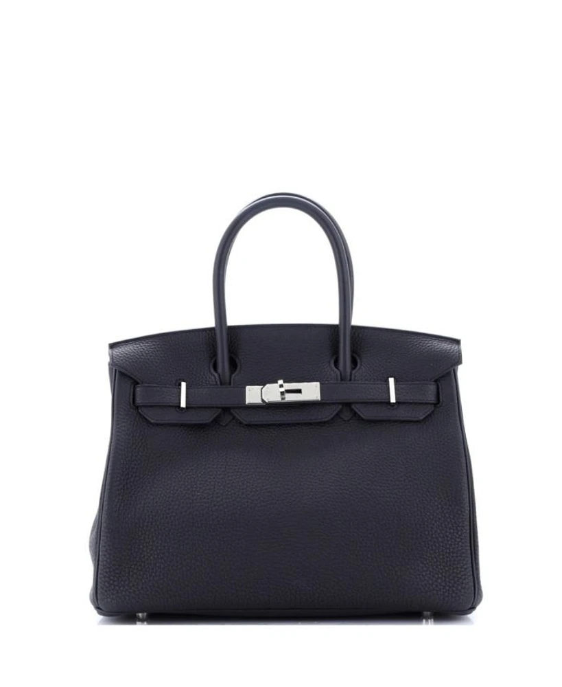 Pre-Owned HERMES Pre-Owned Hermes Birkin 30 Handbag Black Togo with Palladium Hardware