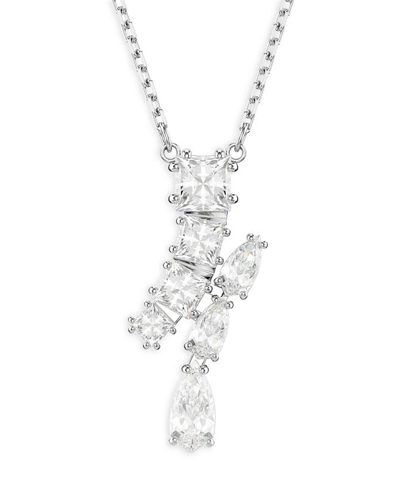Matrix Mixed Cut Crystal Pendant Necklace, 15"-18"