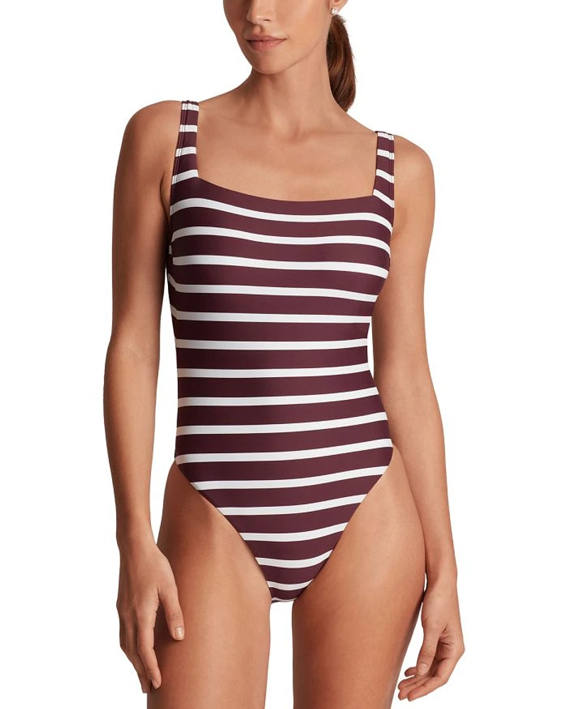Low Back Striped Swimsuit