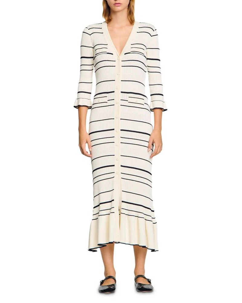 Striped Knit Maxi Dress