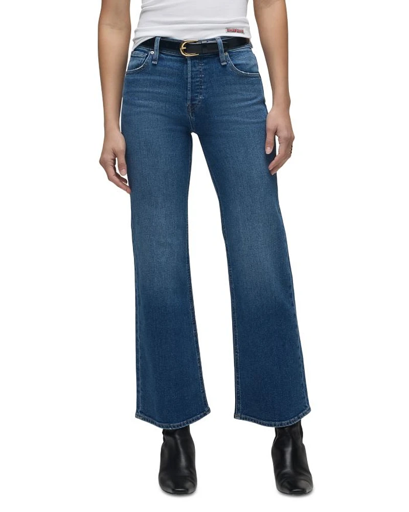 Rosie High Rise Wide Leg Ankle Jeans Upscale