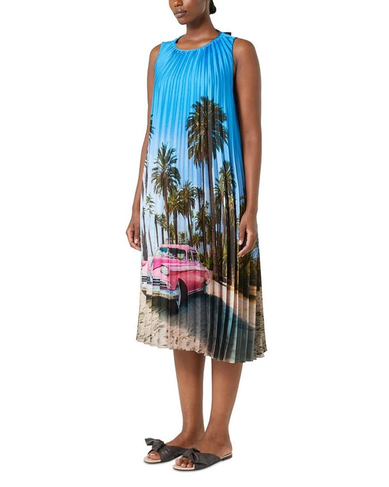 2A Uscita Madera Printed Sunray Satin Dress