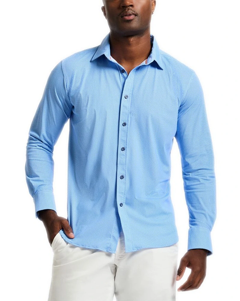 Leros Textured Long Sleeve Button Front Shirt