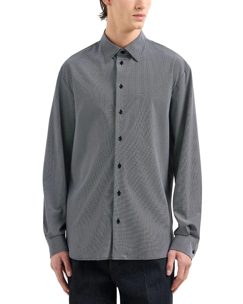 Regular Fit Micro Polka Dot Sport Shirt