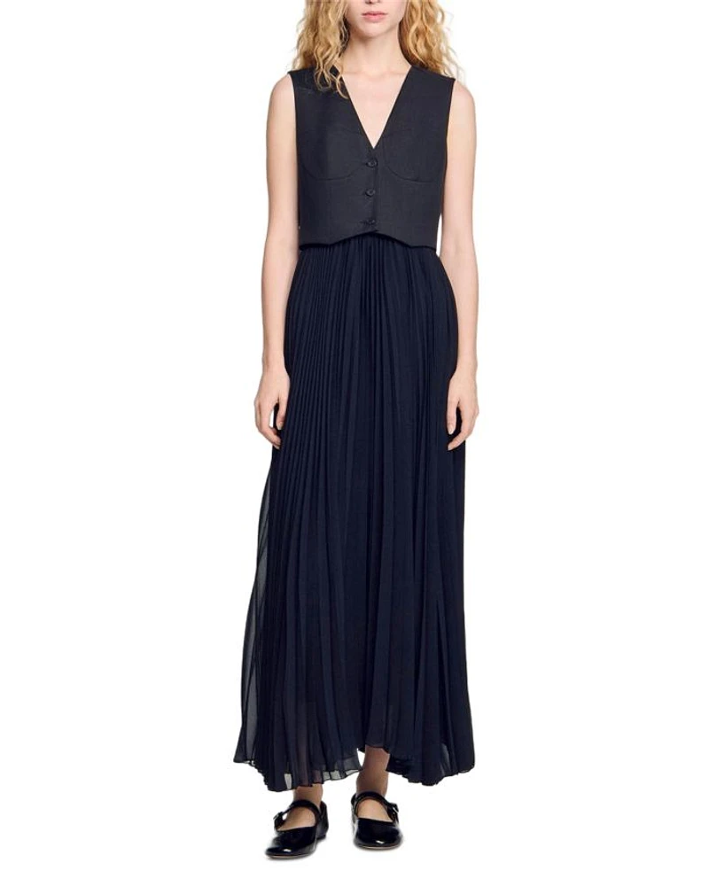 Pleated Maxi Dress
