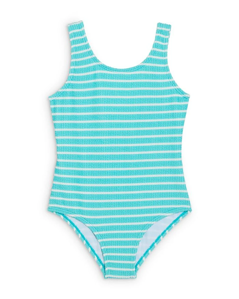Girls' Crinkle One Piece Swimsuit - Little Kid