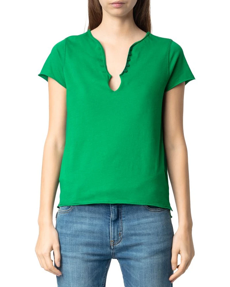 Diamanté Henley Tee
