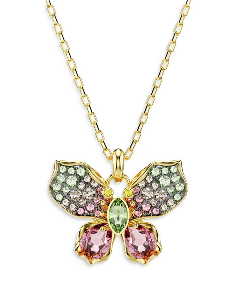 Idyllia Crystal Butterfly Pendant Necklace, 16.5-19.25"