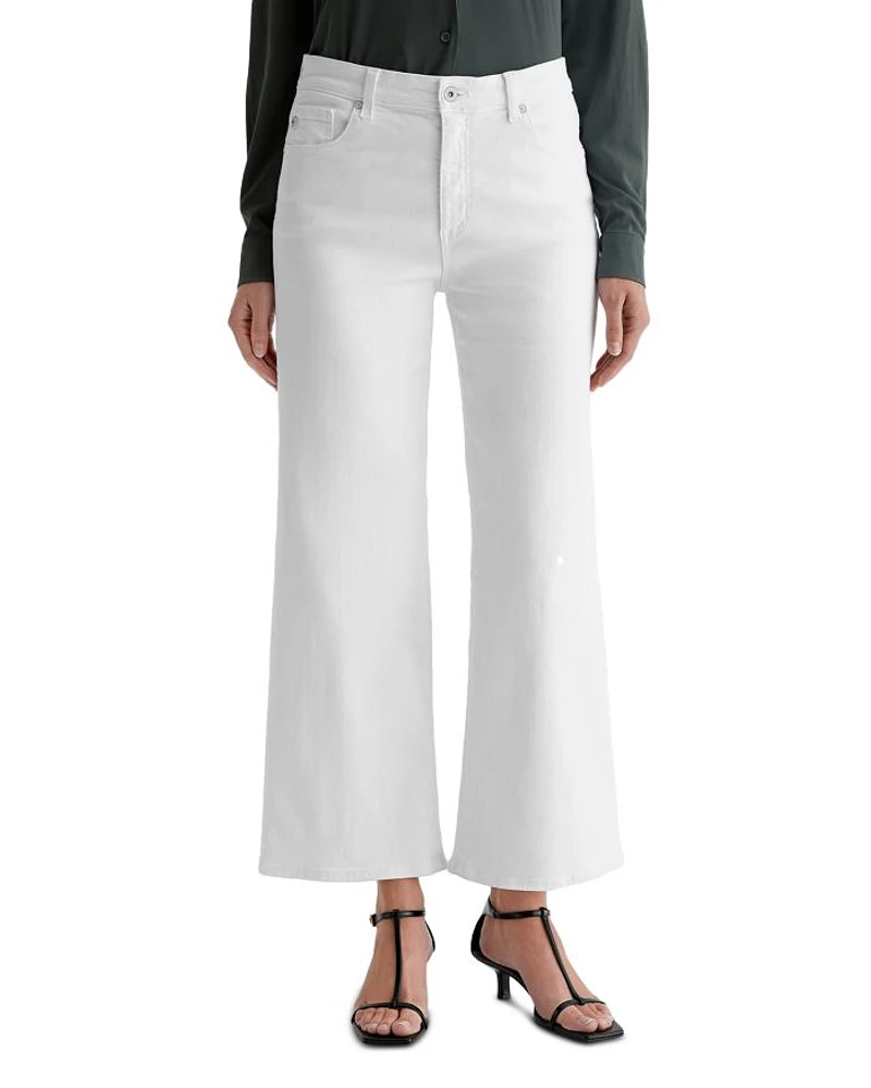 Saige Mid Rise Wide Leg Cropped Jeans Gallery White