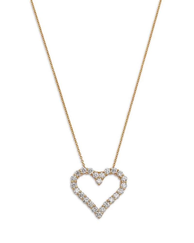 Diamond Heart Pendant Necklace in 14K Yellow Gold