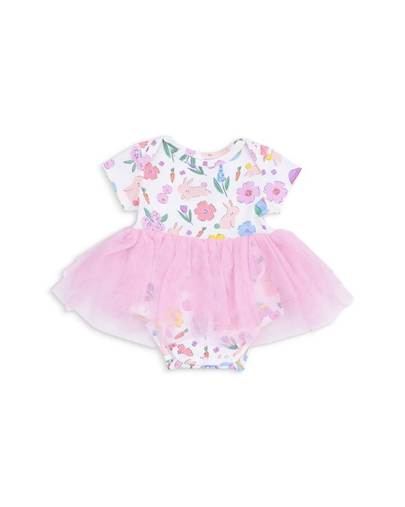 Girls' Bunnies Twirly Short Sleeved Tutu Bodysuit Dress - Baby