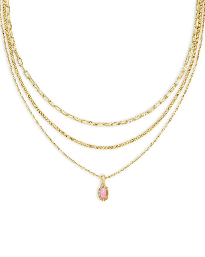 Mini Elisa Triple Strand Necklace, 16"