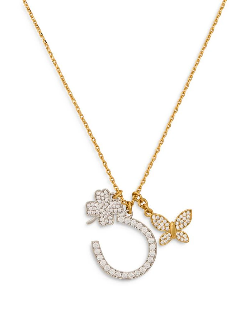 Lucky Charm Statement Pendant Necklace, 18"