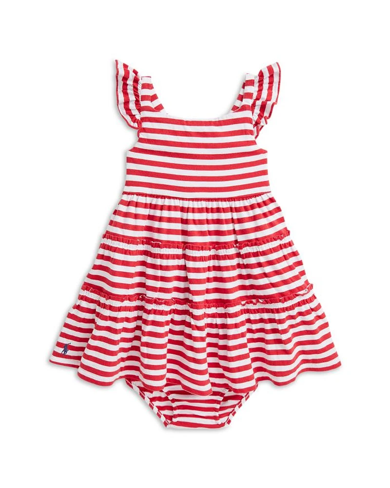 Girls' Striped Cotton Jersey Dress & Bloomer - Baby