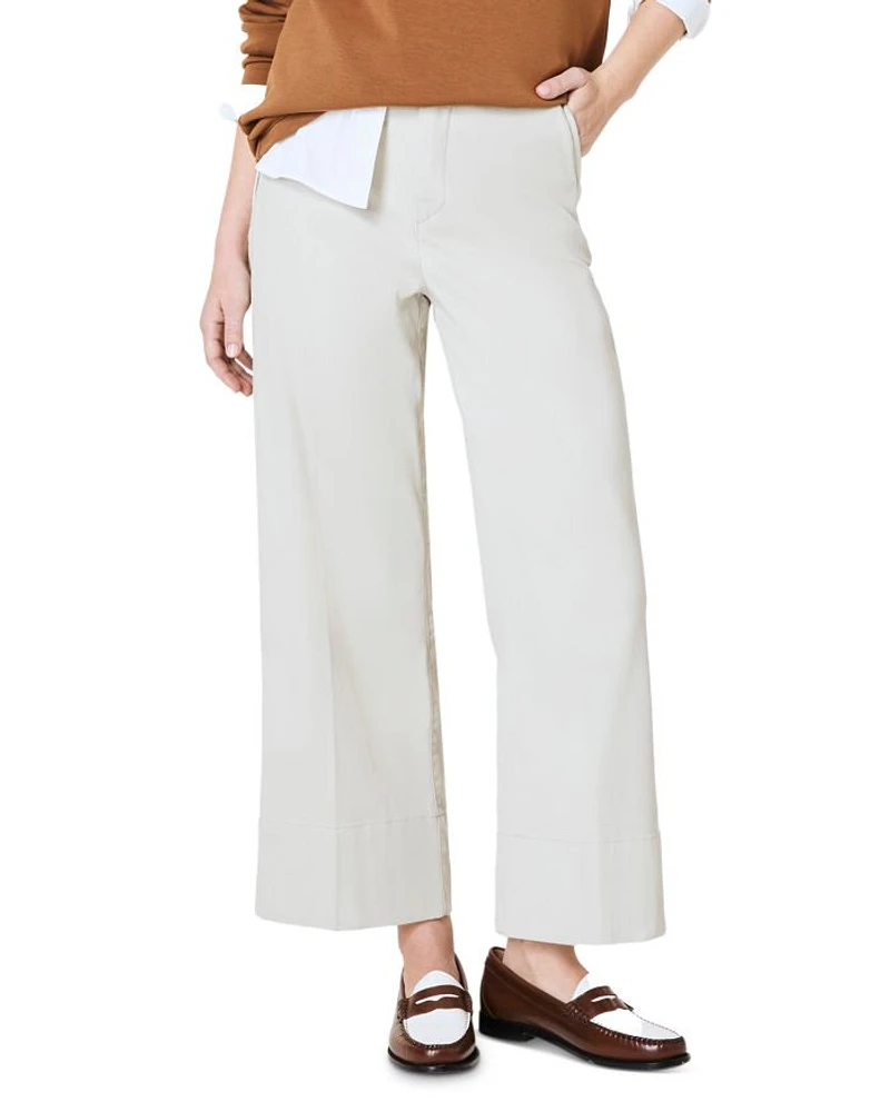 Stretch Twill Crop Wide Leg Pants