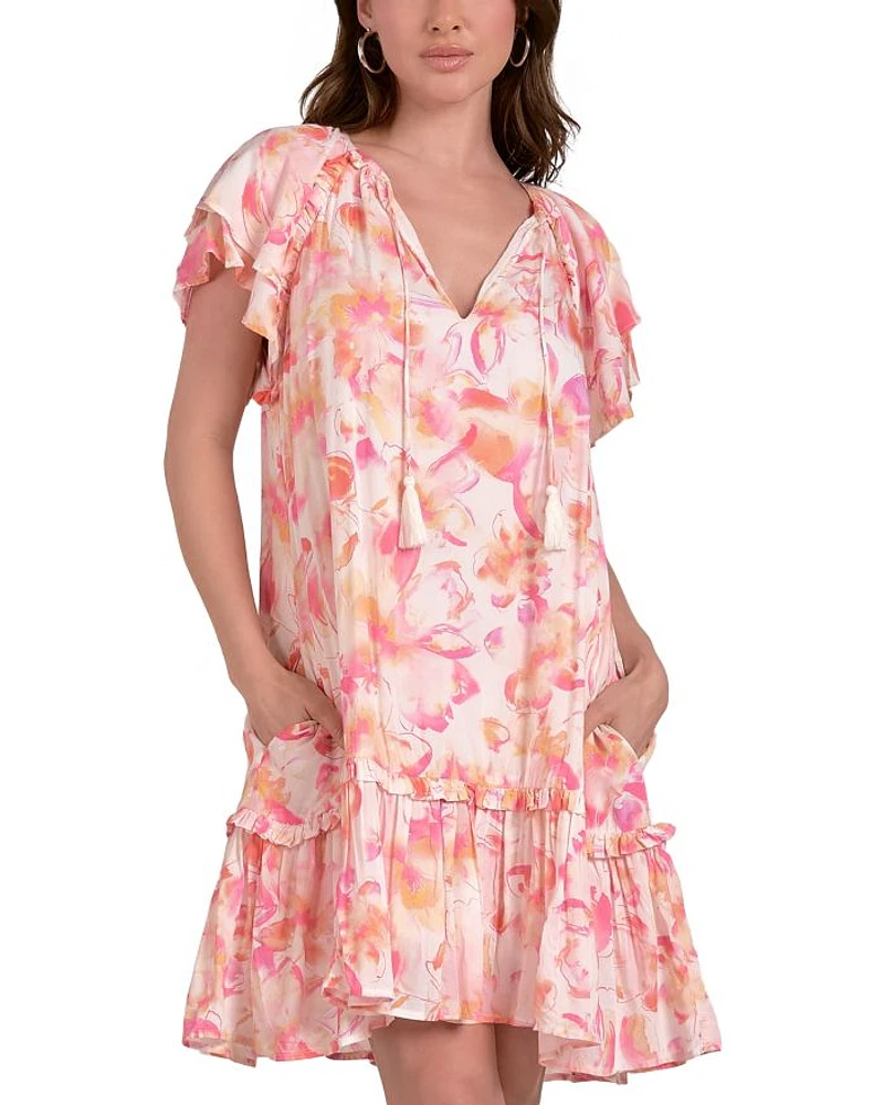 Ruffled Short Sleeve Dress