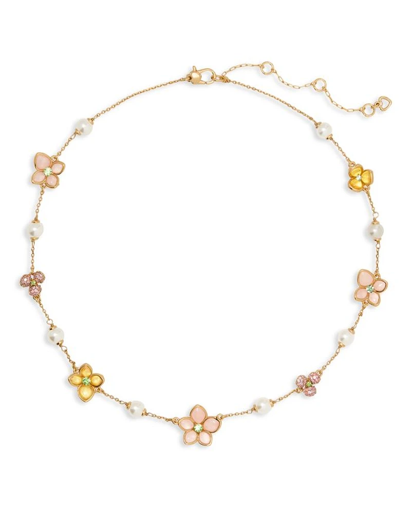 Pastel Petals Scatter Necklace, 16"-19"