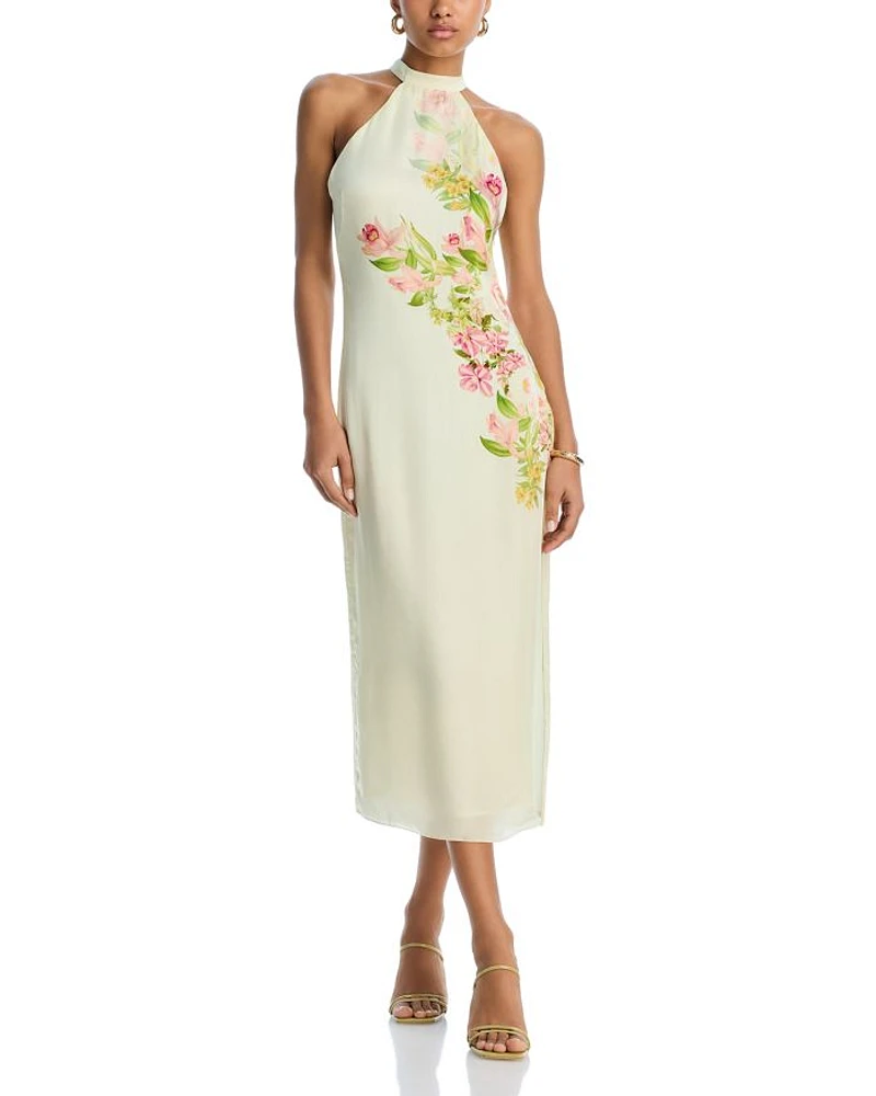Floral Halter Midi Dress - Exclusive
