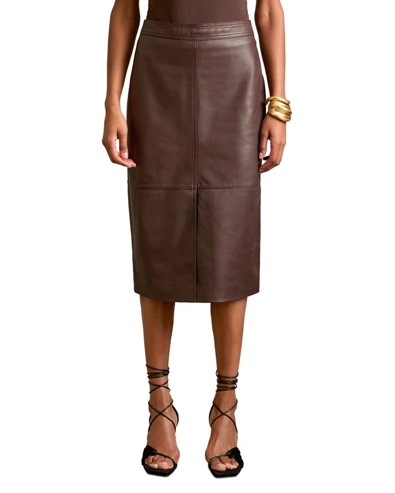 Miley Leather Midi Skirt