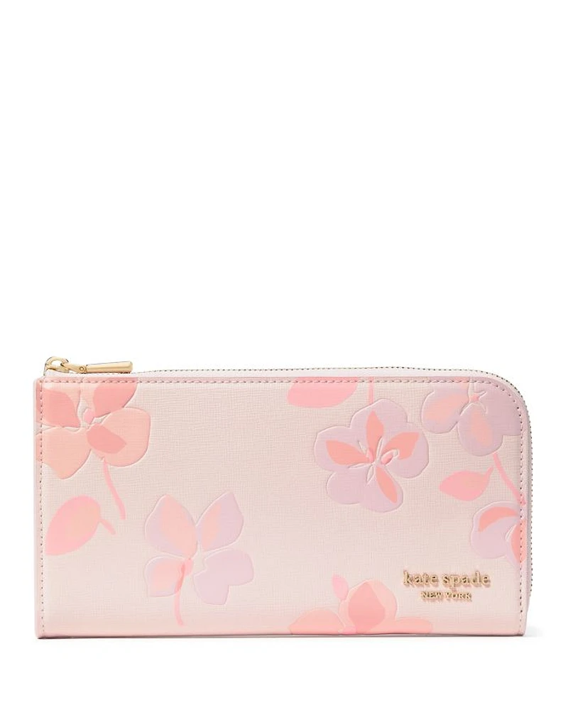Devin Spring Pansies Zip Around Continental Wallet