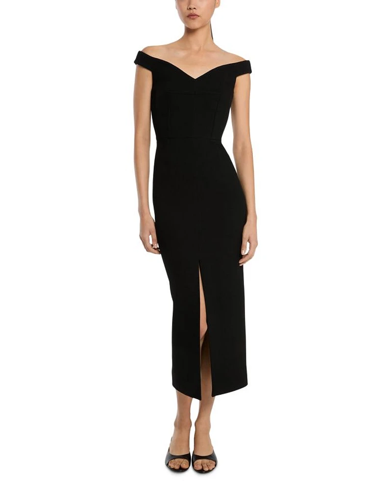 Crepe Off Shoulder Dress