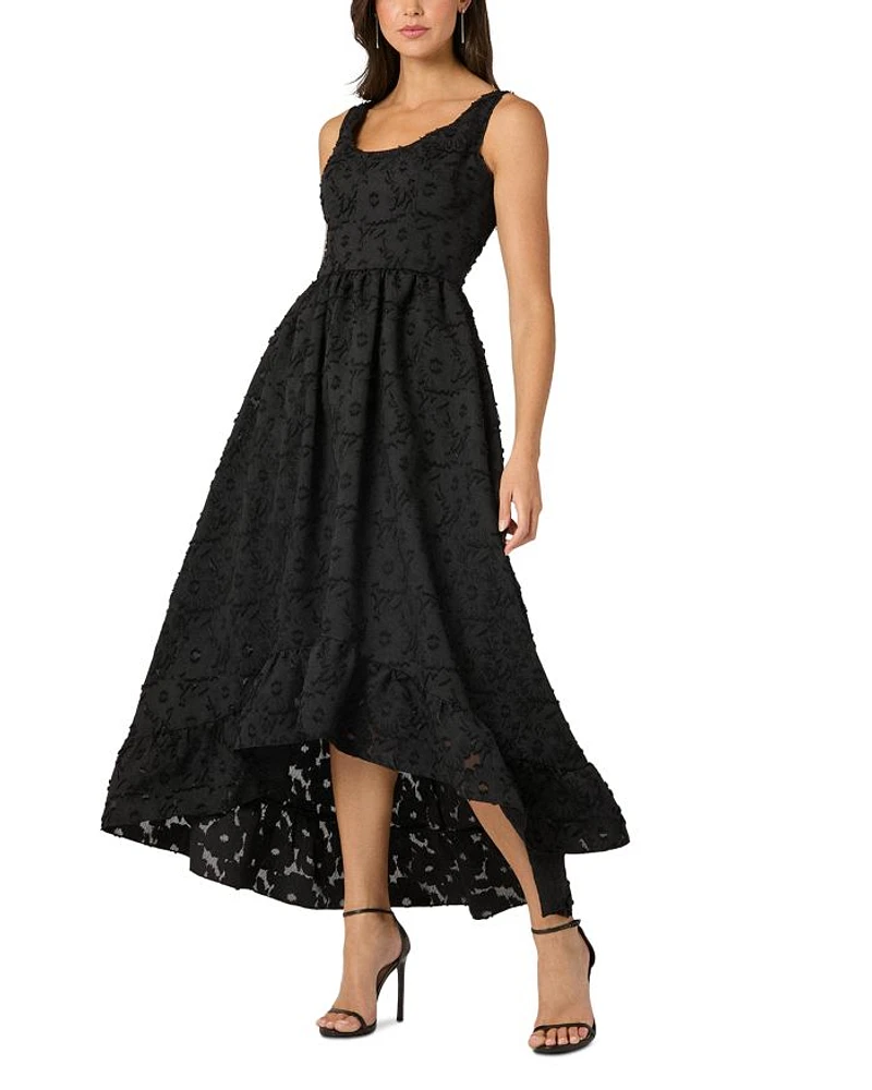 Textured High Low Maxi Dress