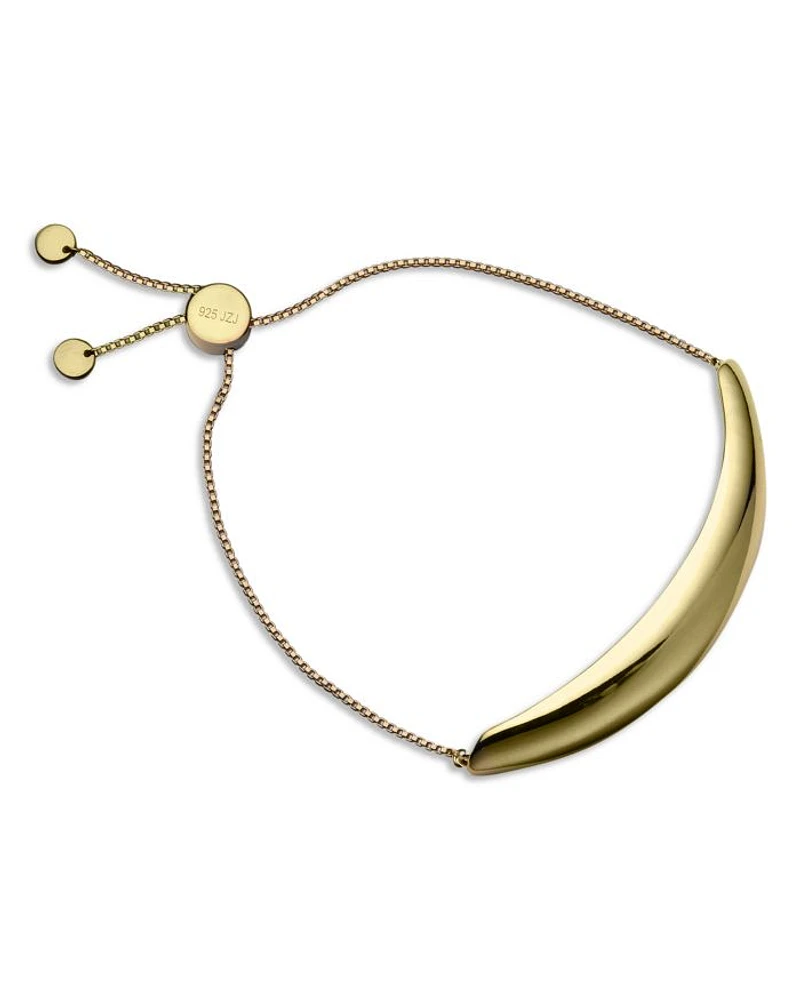 Nevi ID Plate Bolo Bracelet in 18K Gold Plated Sterling Silver