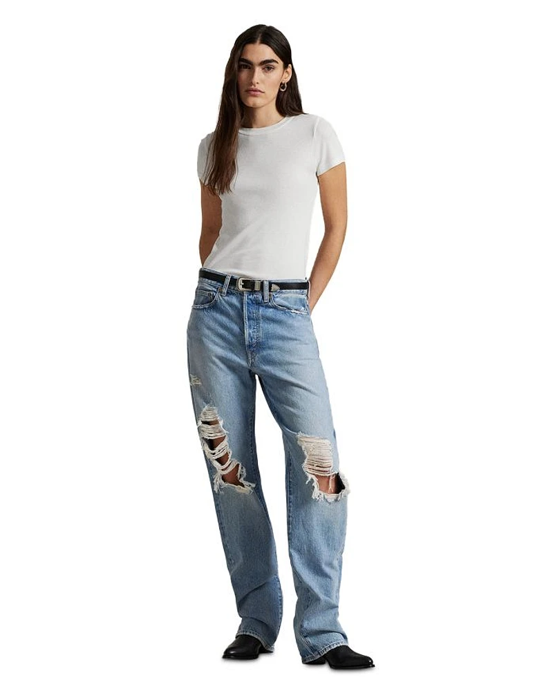 Relaxed Straight Jeans Blue