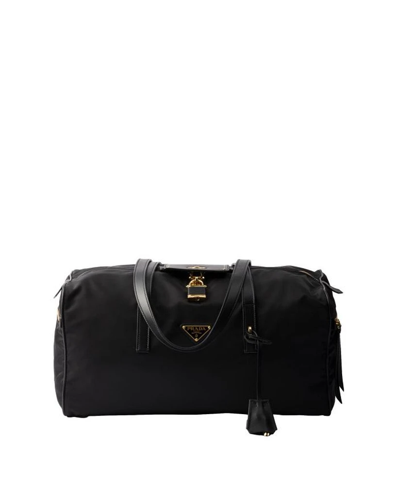Large Re-Nylon Top-Handle Bag with Padlock