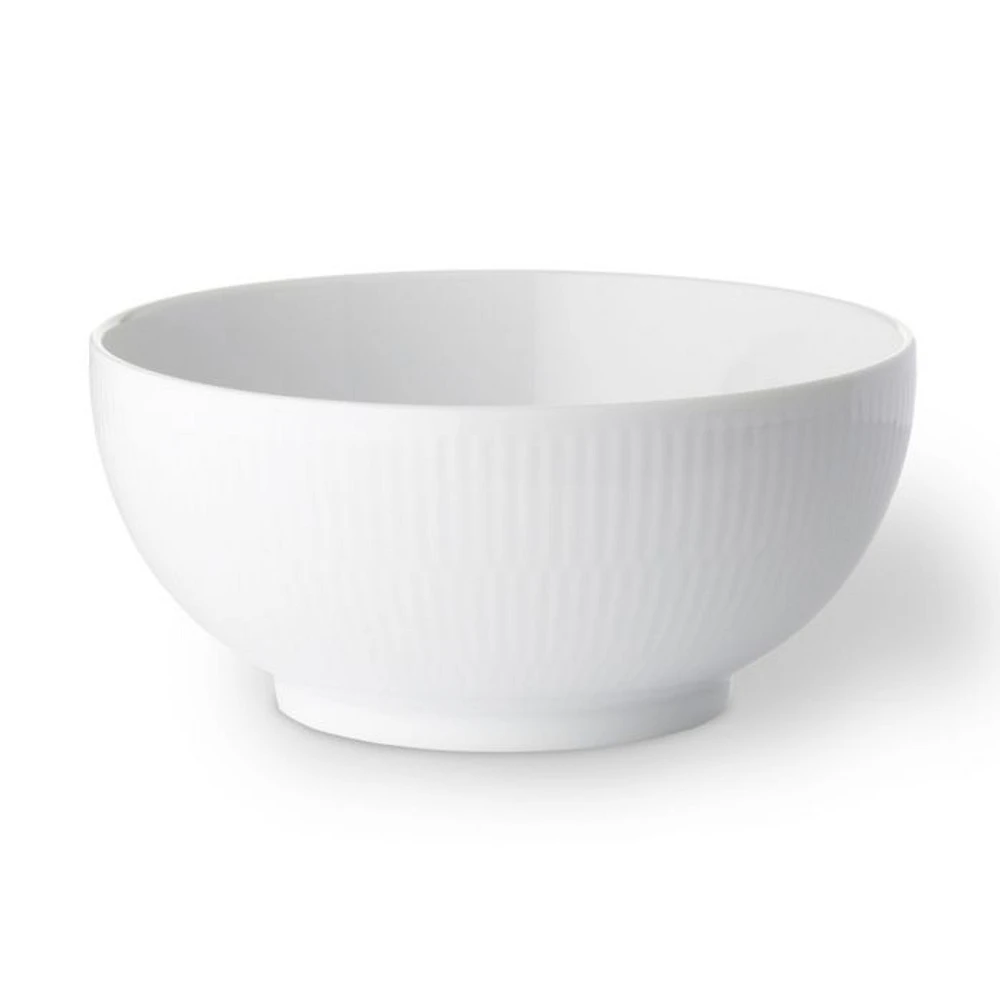 White Fluted Plain 7" Serving Bowl