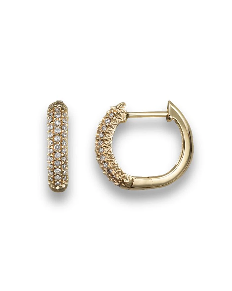 Diamond Hoop Earrings in 14K Yellow Gold, .20 tcw - Exclusive