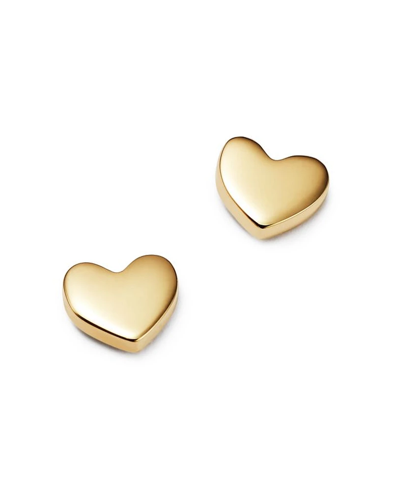 Heart Stud Earrings in 14K Yellow Gold - Exclusive