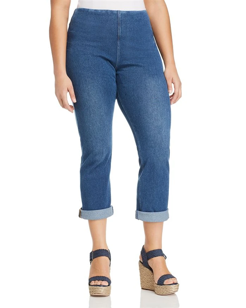 Pull-On Boyfriend Jeans Mid Wash