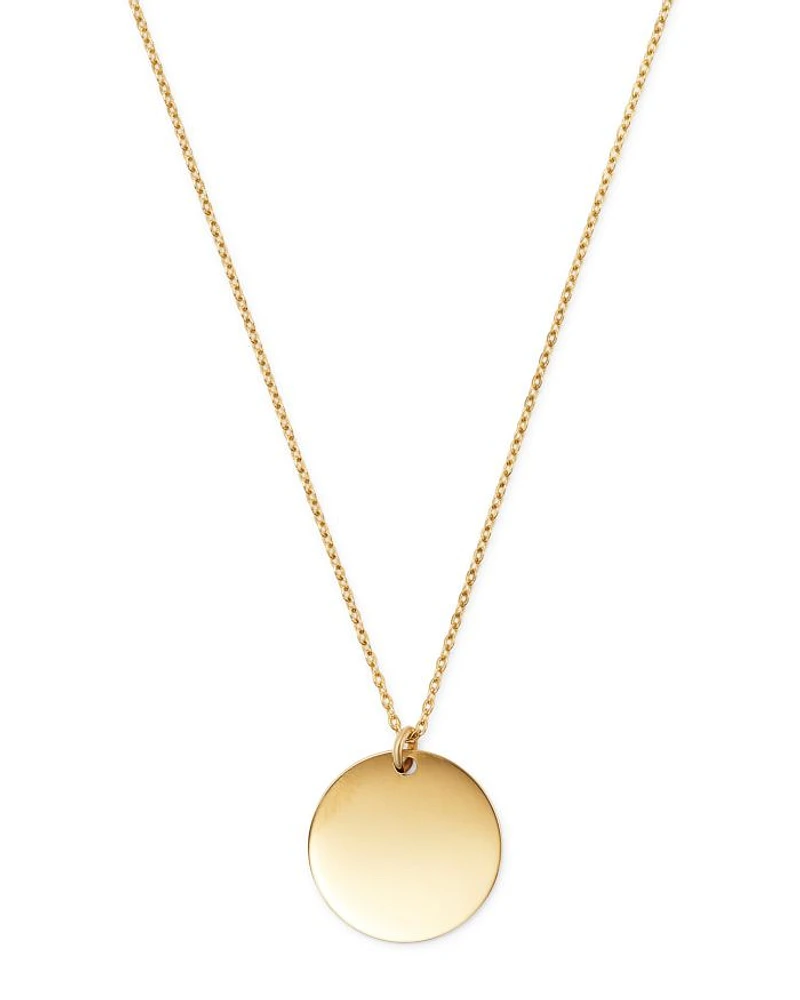 14K Yellow Gold Disc Pendant Necklace, 17" - Exclusive