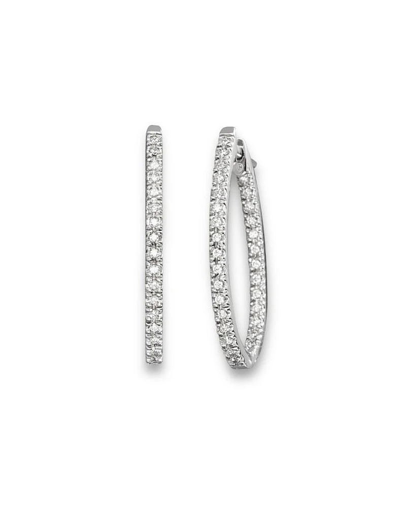 Inside-Out Diamond Hoop Earrings in 14K White Gold, 0.50 tcw