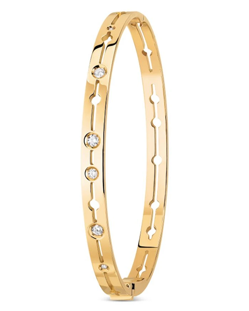 18K Yellow Gold Pulse Diamond Bangle Bracelet