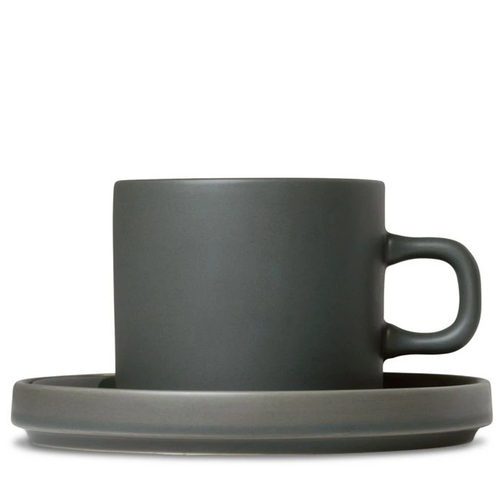 Pilar Coffee Cups with Saucers, Set of 2