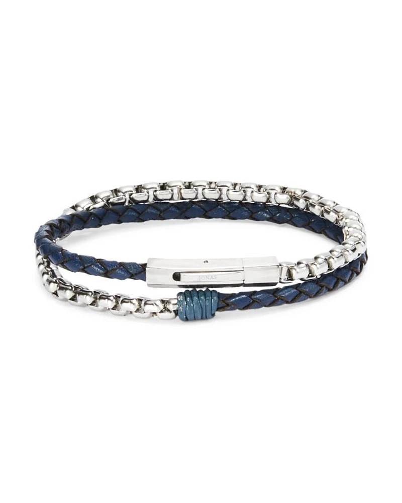 Village Double Wrap Leather Chain Bracelet