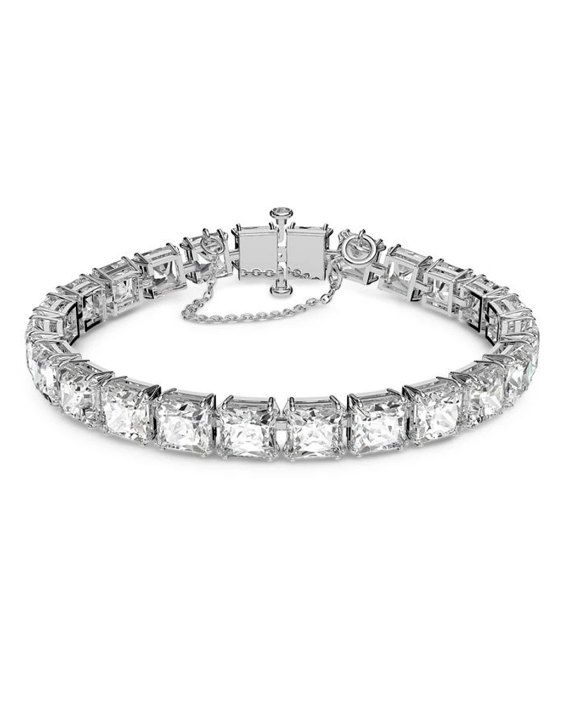 Matrix Square Crystal Flex Bracelet in Rhodium Plate