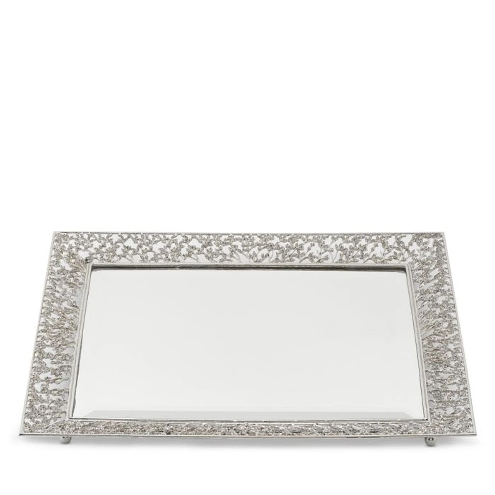 Silver Isadora Beveled Mirror Tray