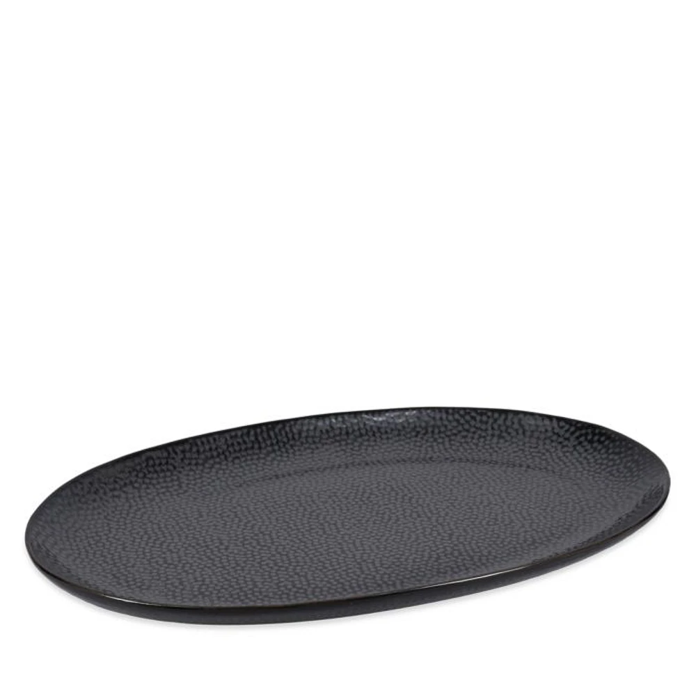 Serene Oval Serving Platter, Black