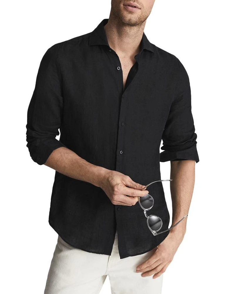 Ruban Long Sleeve Linen Shirt
