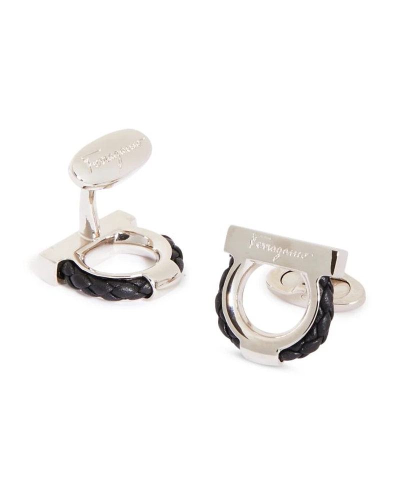 Gancini Leather Rope Cufflinks