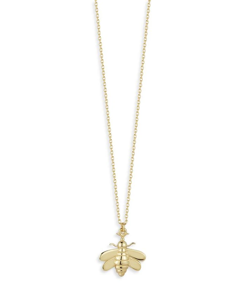 Bee Necklace in 14K Yellow Gold, 17"