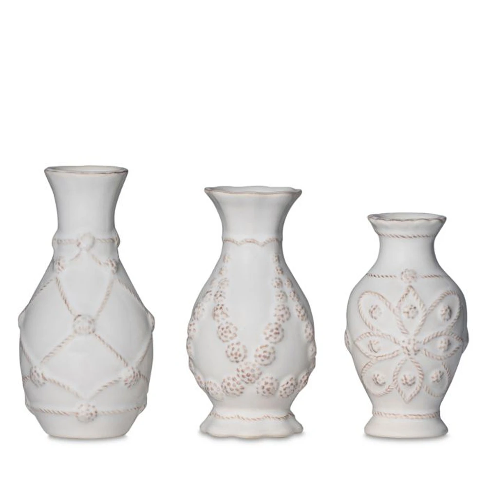 Jardins Du Monde Whitewash Mini Vases, Set of 3