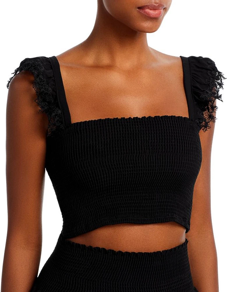 Mariel Smocked Top Swim Cover-Up