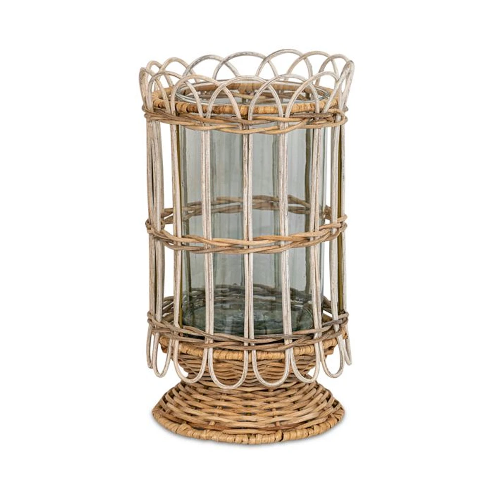 Provence Rattan Whitewash Large Hurricane