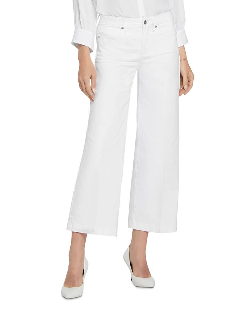 Teresa High Rise Ankle Wide Leg Jeans Optic White